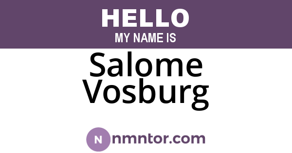 Salome Vosburg