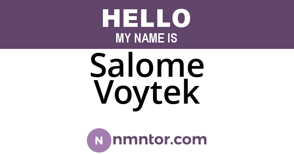 Salome Voytek