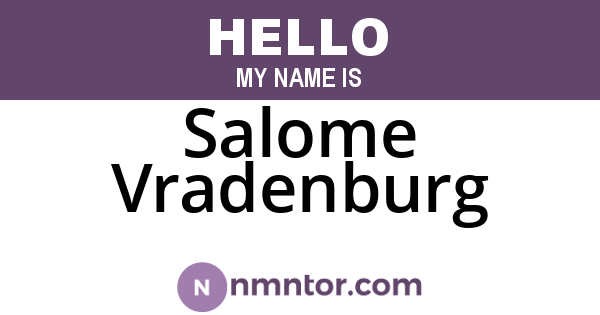 Salome Vradenburg