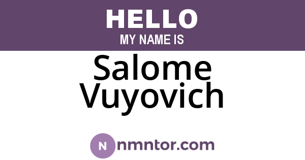 Salome Vuyovich