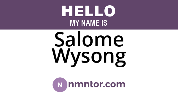 Salome Wysong