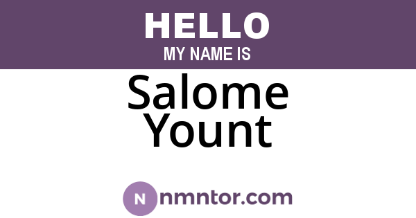 Salome Yount
