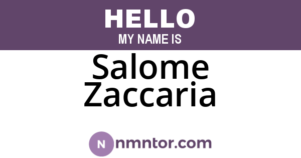 Salome Zaccaria