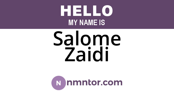 Salome Zaidi