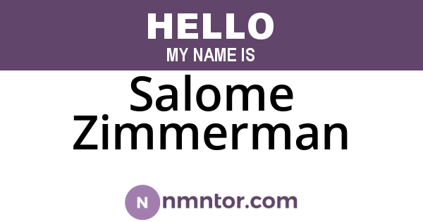 Salome Zimmerman