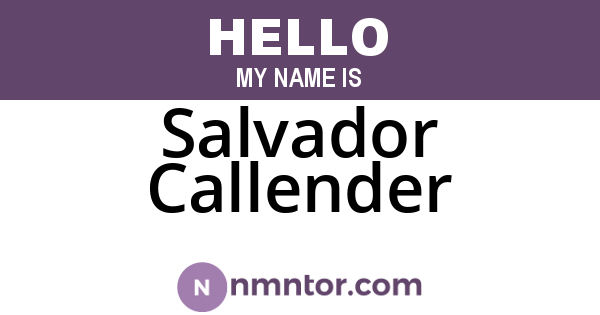 Salvador Callender