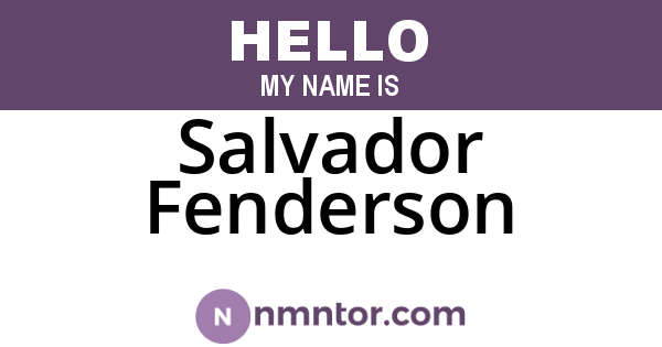 Salvador Fenderson