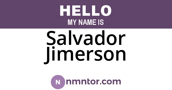 Salvador Jimerson
