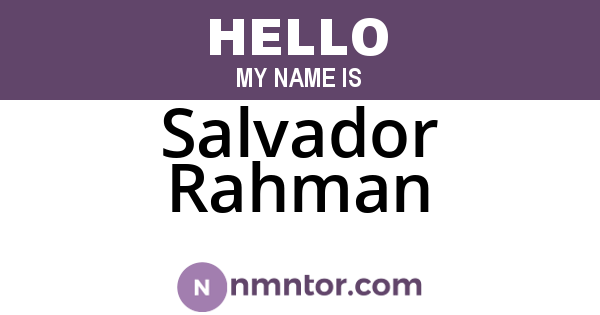 Salvador Rahman