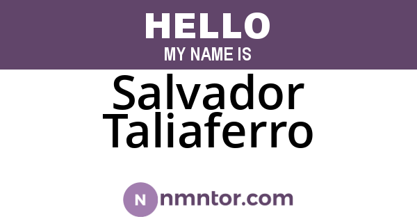 Salvador Taliaferro