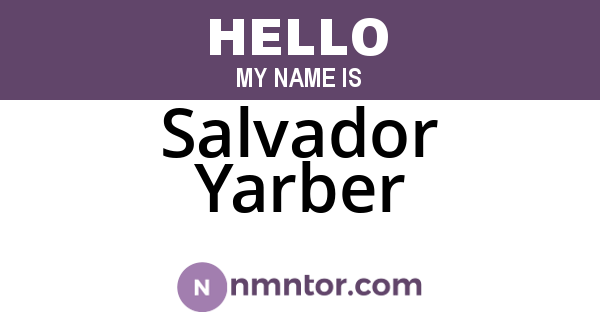 Salvador Yarber