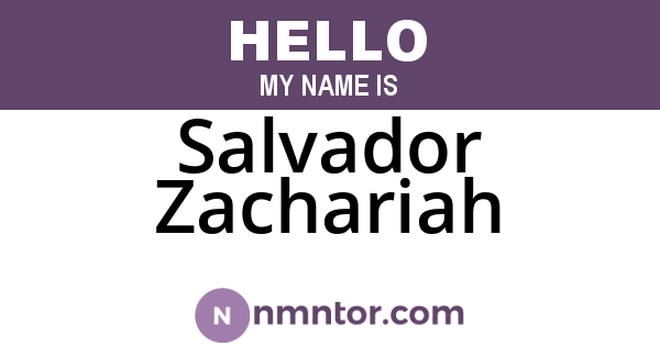 Salvador Zachariah