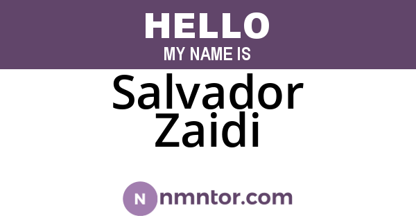 Salvador Zaidi