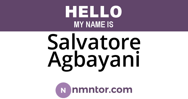 Salvatore Agbayani