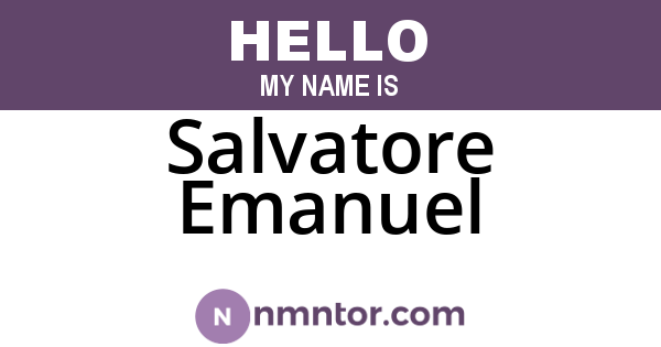 Salvatore Emanuel