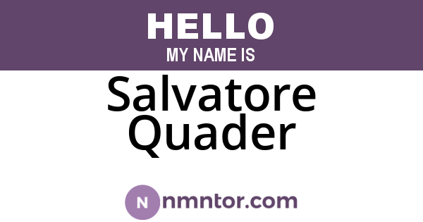 Salvatore Quader