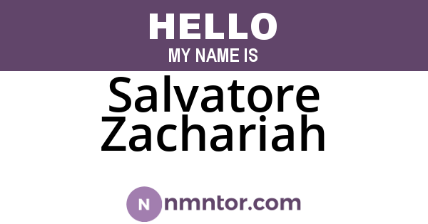 Salvatore Zachariah