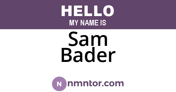 Sam Bader