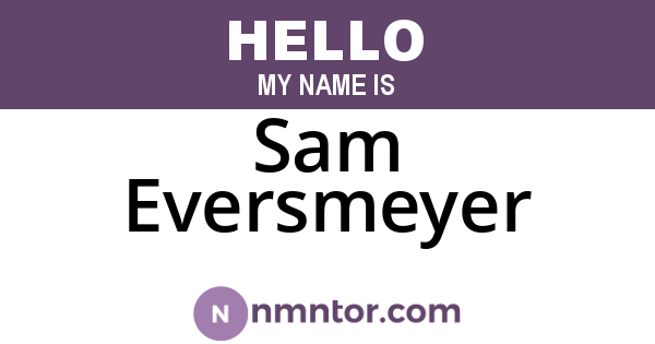 Sam Eversmeyer