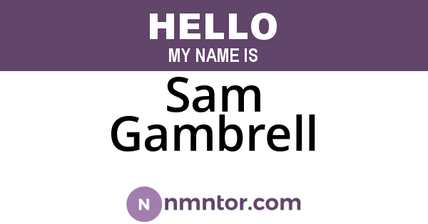 Sam Gambrell