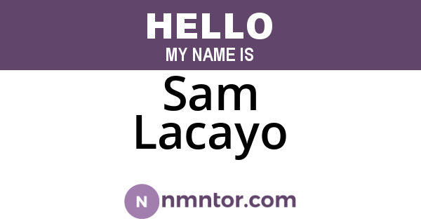 Sam Lacayo