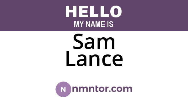 Sam Lance