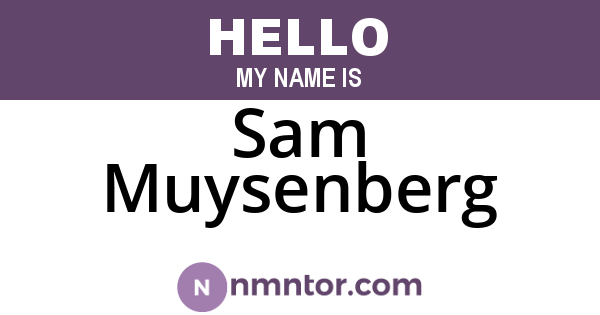 Sam Muysenberg