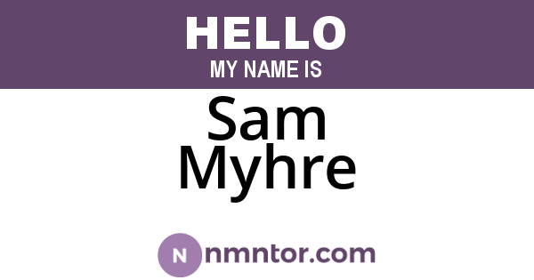 Sam Myhre
