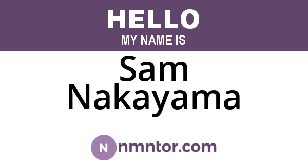 Sam Nakayama