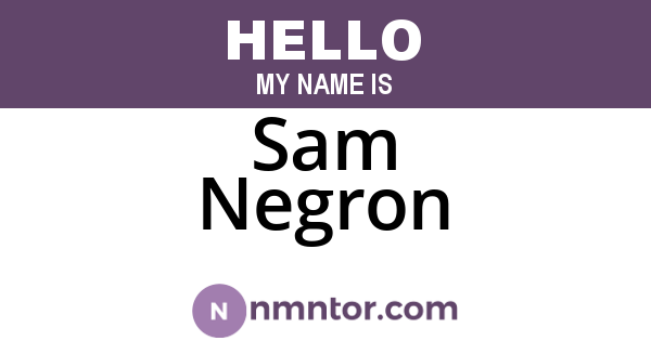 Sam Negron