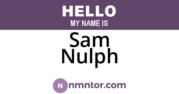 Sam Nulph