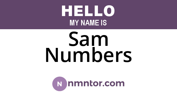 Sam Numbers