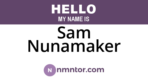 Sam Nunamaker