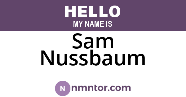Sam Nussbaum