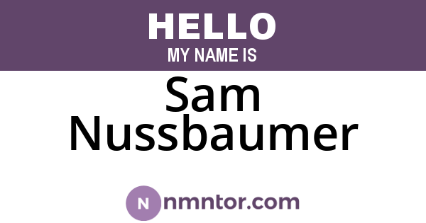 Sam Nussbaumer