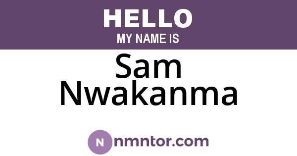 Sam Nwakanma