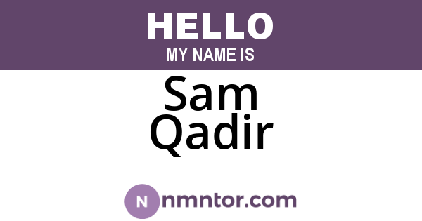 Sam Qadir