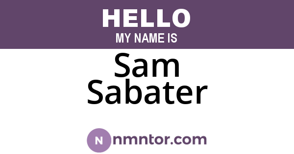 Sam Sabater