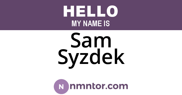 Sam Syzdek