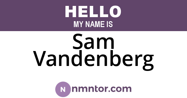 Sam Vandenberg