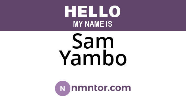 Sam Yambo