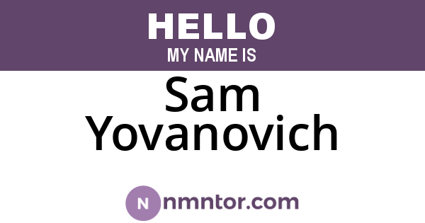 Sam Yovanovich