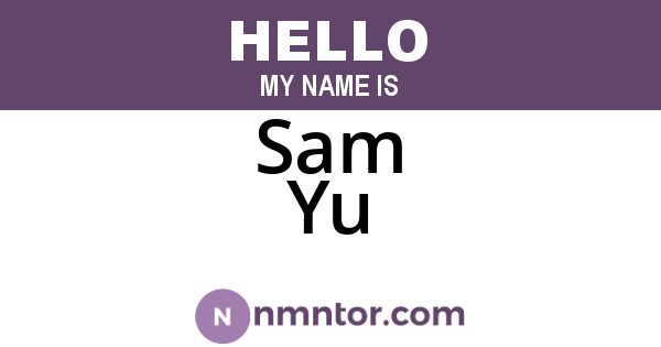Sam Yu