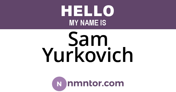 Sam Yurkovich