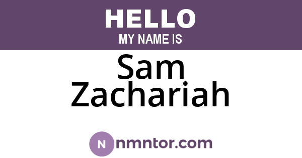 Sam Zachariah
