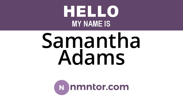 Samantha Adams