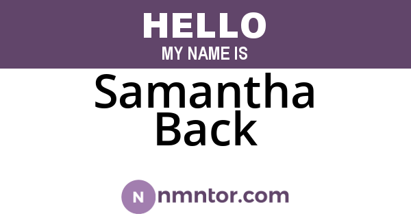Samantha Back