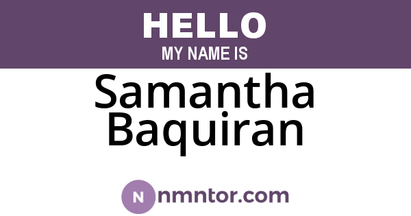 Samantha Baquiran