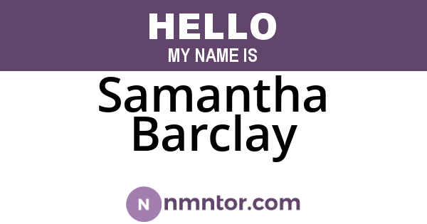 Samantha Barclay