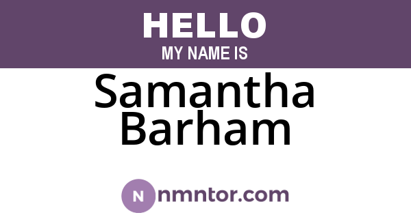 Samantha Barham